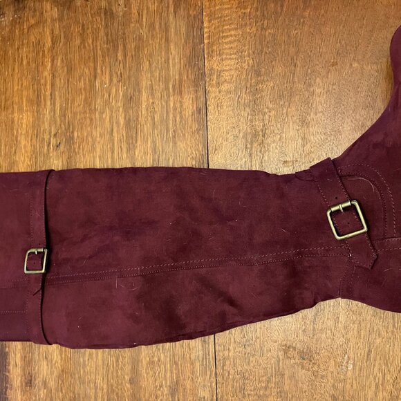 Red Over the Knee Boots Wide Shaft - Picture 6 of 11